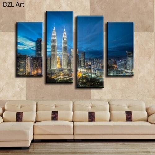 4 Panels Rise Painting Canvas Wall Art Picture Home Decoration Living Room Canvas Printing