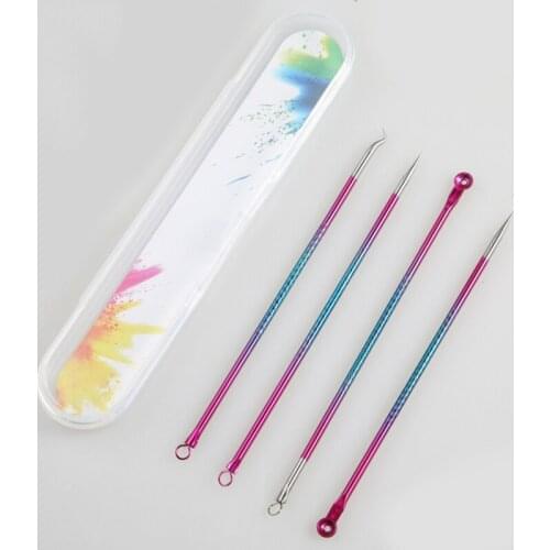 4pcs/lot Removal Needle Blackhead Blemish Removers Needle For Health Care Facial Cleansing Blackhead Extraction Tool Set