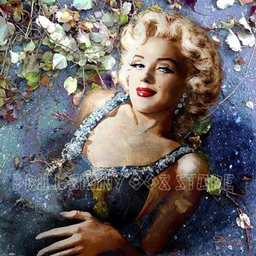 5D DIY diamond painting Beauty Flowers, Marilyn Embroidery Full Drill Cross Stitch Needlework Mosaic Craft Kit Home Decor Gift