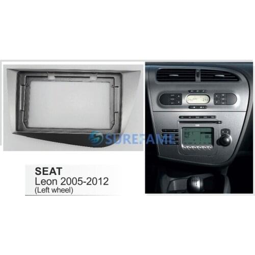 9 inch Car Fascia Radio Panel for SEAT Leon 2005-2012 (Left Wheel) Dash Kit Install Facia Console Bezel Adapter 9inch Plate Trim