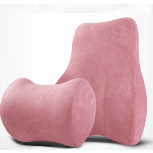 Car Neck Pillow Lumbar Waist Support Headrest Pillows Back Cushion Seat Supports Memory Foam Seat Covers Auto Accessories