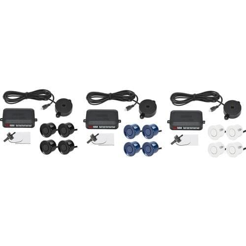 4 Sensors Car Reverse Backup Parking Radar System Buzzer Alarm Sound Warning 12V Cars Reverse Assistance Backup Radar Monitor