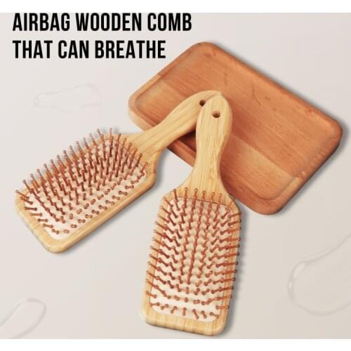 Healthy Bamboo Comb Hairdressing Supplies Anti Static Comb Hair Care Paddle Hair Brush Airbag Head Massage Scalp Combs