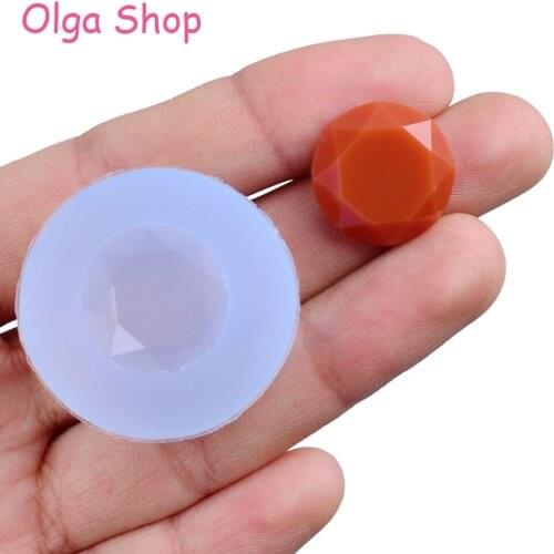 BYL056 Round Faceted Cabochon Silicone Mold for Earring Charm Jewelry Necklace Brooch Resin Cake Decorationg Tools Candy