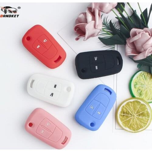 Dandkey 2 Buttons Silicone Car Key Shell Case For Vauxhall Opel Corsa Astra Vectra Signum Flip Remote Key Case