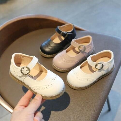 New Flowers Children Toddler Baby Little Girls White Black Pink Casual Leather Shoes For Girls Dance Shoes 1 2 3 4 5 6 7 Years