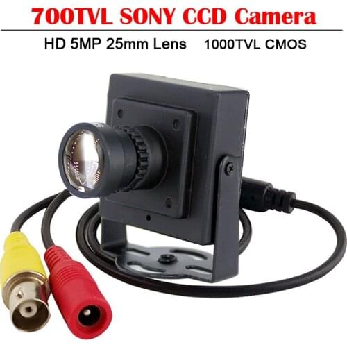 HD 5MP 25mm Lens Sony CCD 700TVL Camera 1000TVL 700TV CMOS CCTV Security Box Color Mini Camera +RCA Adapter Car Overtaking
