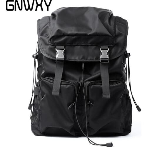 Quality Oxford Cloth Waterproof Travel Backpacks Multifunction Fashion Casual 15.6 inch Laptop Men Backpack Drawstring Design
