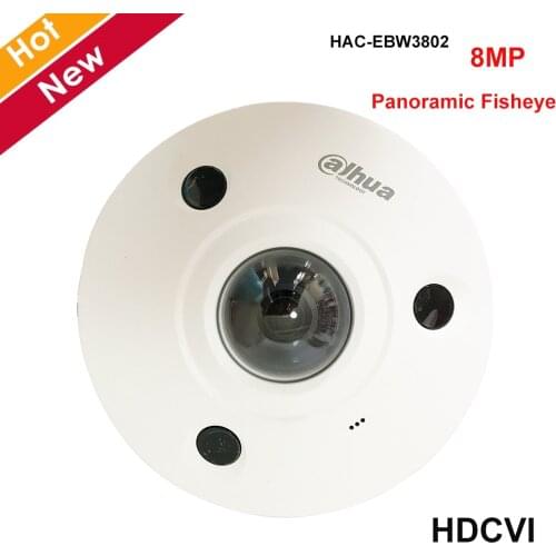 Dahua 8mp Panoramic fisheye Camera HDCVI Camera Built-in mic Waterproof IP67 Coaxial camera Security Camera HAC-EBW3802
