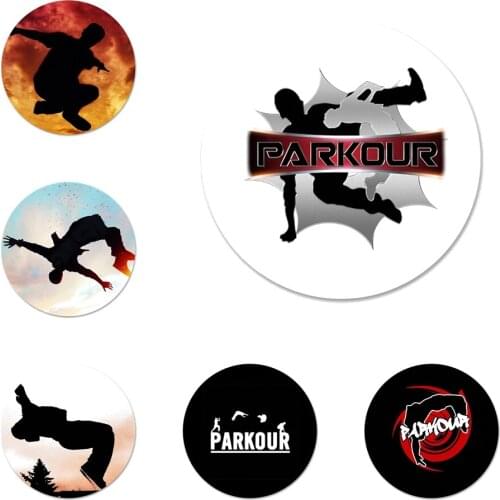 Cool Extreme Sports Parkour Icons Pins Badge Decoration Brooches Metal Badges For Backpack Decoration 58mm
