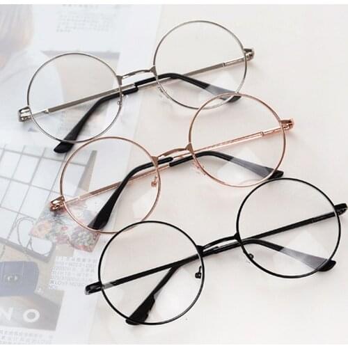 Fashion Vintage Retro Metal Frame Clear Lens Glasses Nerd Geek Eyewear Eyeglasses Oversized Round Circle Eye Glasses