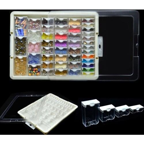 Square Drill Containers for Diamond Painting Mosaic Tool Accessories Plaid Jewelry Diamond Embroidery Transparent Storage Box