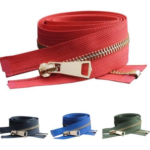 5# 85CM open-end metal zipper auto lock rose gold plating zipper use for clothes shoes pocket garment metal zipper