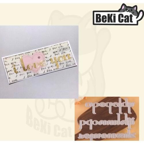 Slimline heart alphabet letters die set Metal Cutting Dies Stencils for DIY Scrapbooking photo album Decorative DIY Paper Cards