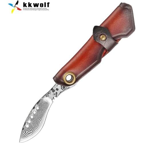 KKWOLF karambit fixed blade knife High hardness AUS-8 steel Outdoor hunting knife Black G10 EDC camping tactical survival tools