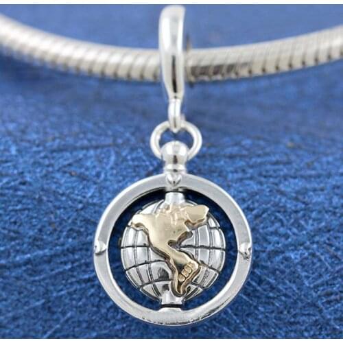 Original Shine You Mean The World To Me Pendant Beads Fit 925 Sterling Silver Charm Europe Bracelet Diy Jewelry