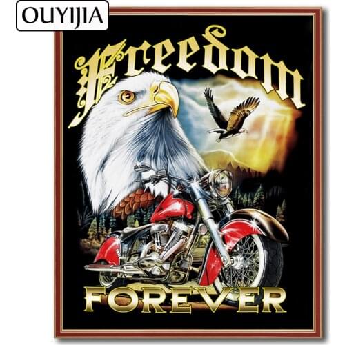 OUYIJIA Eagle Moto 5D DIY Cartoon Animal Diamond Painting Embroidery Picture Of Rhinestone Diamond Mosaic Cross Stitch