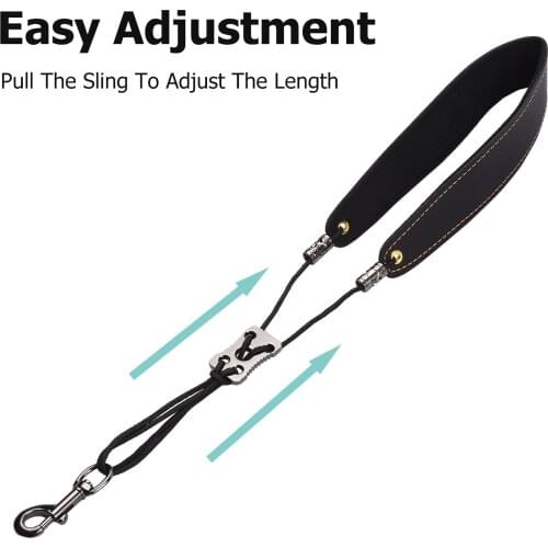 Adjustable Saxophone Neck Strap Soft Leather Padded Sax Strap with Metal Hook for Saxophones Clarinets