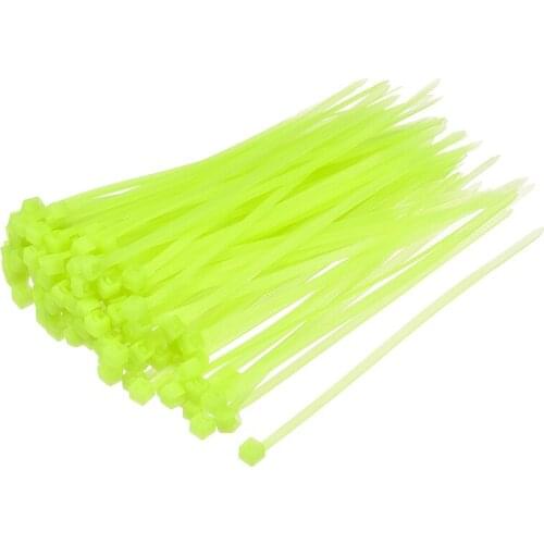 Uxcell 600pcs Cable Zip Ties 100mmx2.5mm Self-Locking Nylon Tie Wraps Fluorescent Green Single-use Locking Flexible
