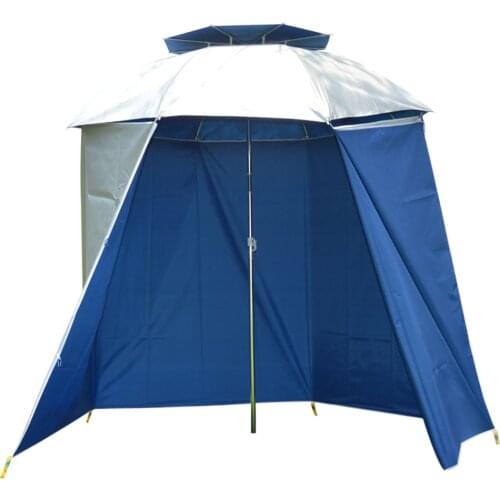 4.8m Rainproof Wall Cloth Waterproof Fishing Umbrella Folding Shade Cloth Beach Sun Protect Apron with Carabiners