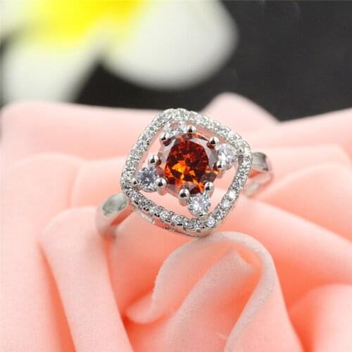 Female Girls Geometric Ring 925 Silver colorFilled & Rose Gold Ring Promise Wedding Engagement Rings For Women Best Gifts C49