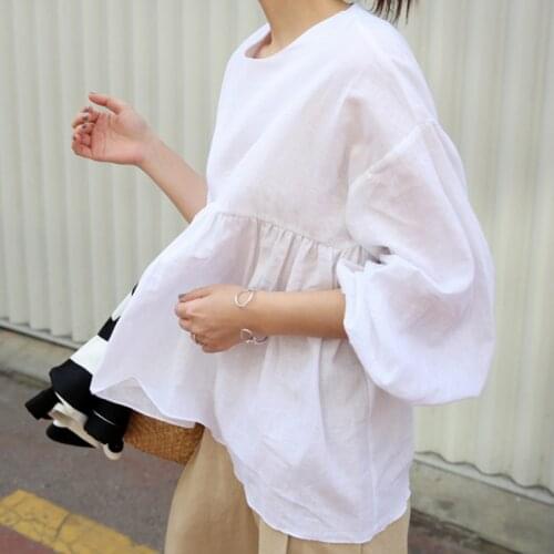 Korean Style Women Loose Doll Dress High Collar Twist Knitting Pleated Patwork Hem Loose Large Size Dress Bottom Skirt