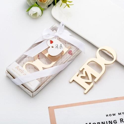 100pcs creative metal I DO letter beer bottle opener wedding gifts W9823