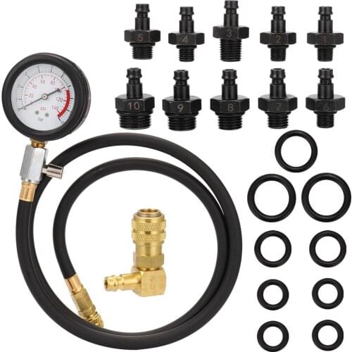 12pcs Engine Oil Pressure Test Kit Tester Car Garage Tool Low Oil Warning Devices