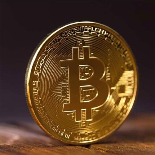 2021 Gold Plated Bitcoin Coin Collectible Art Collection Gift Physical Commemorative Casascius Bit BTC Metal Antique Imitation