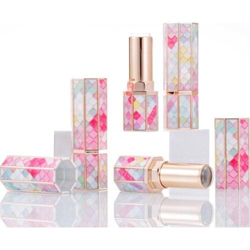 New Arrival High Quality Lip Balm Tubes Empty Rainbow Color Lipstick Tube DIY Lip Gloss Packing Container 12.1mm Free Shipping