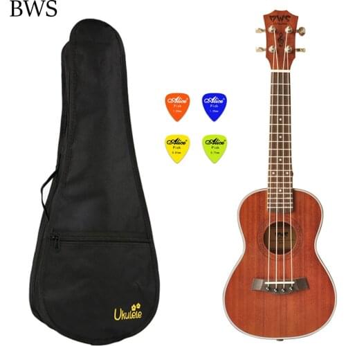 BWS 23 inch Ukelele Hawaii guitar 4 string Wooden for Ukulele Concert with Bag sets Mini Guitar Ukulele Electric UK2322A