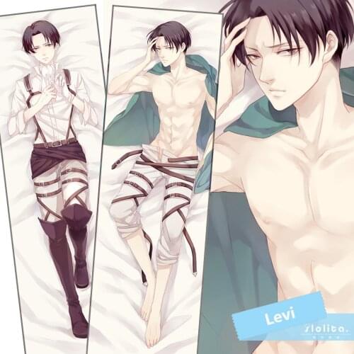 Anime Attack on Titan Levi/Rivai Fujoshi Sexy Hugging Body Long Pillow Case Dakimakura 160*50/35*55cm Cosplay Cushion Cover Core