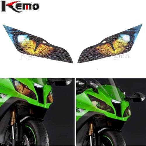 For kawasaki ZX10R ZX-10R 2011-2015 2014 2013 Motorcycle Accessries 3D Front Fairing Headlight Sticker Guard Head light Sticker