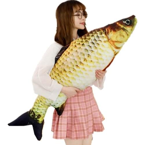 Dorimytrader 47inch Giant Stuffed Animal Fish Carp Pillow Big 3D Printing Simulation Fish Plush Toy Cushion Gift 120cm 7 Models