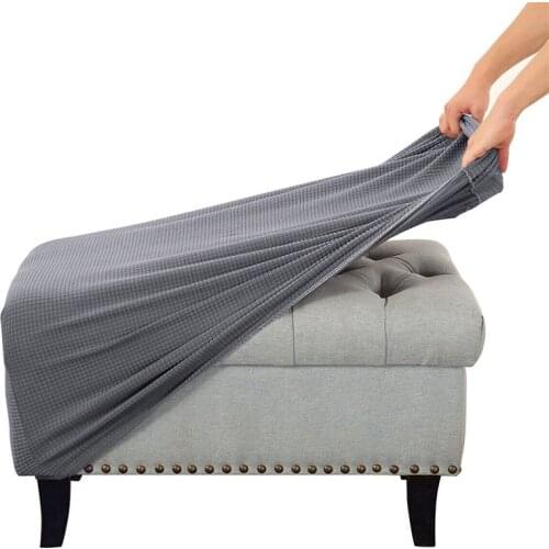 Spandex Fleece Ottoman Sofa Stool Cover Home Furniture Case Dust-proof Footstool pedal Footrest Cover Rectangle Sofa Slipcovers