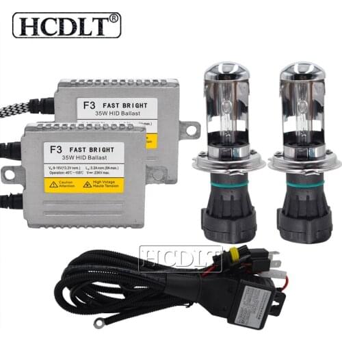 HCDLT 1 Set AC 12V 35W H4 High Low Bixenon Motorcycle HID Xenon Conversion Kit 4300K-10000K With 35W F3 DLT Xenon Slim Ballast