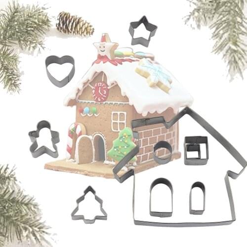 Gingerbread house Fondant Bread Cookie Cutter,Christmas Baking DIY pastry Baking Mold Gingerbread man Cake Decoration