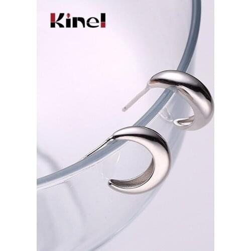 Kinel Prevent Allergy 925 Sterling Silver C Earrings Minimalist Women Trendy Jewelry Christmas Party Accessories Gifts