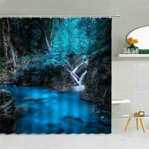 Beautiful natural scenery Shower Curtains Waterproof Polyester Fabric Bathroom Curtains For Home Decor