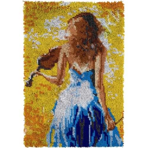 Latch Hook music Cushion Kits Pillow Mat DIY Craft Patterns Cross Stitch Needlework Crocheting Cushion Embroidery