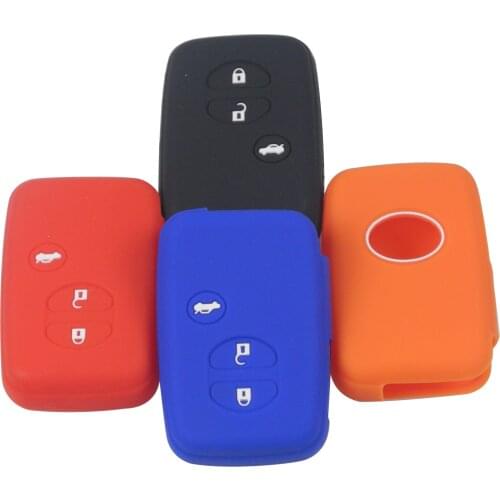 Kutery 10PCS 3BTN Silicone Colorful Remote Key Case For Toyota Cruiser Camry Highlander Crown Prado Prius Protect Replacement