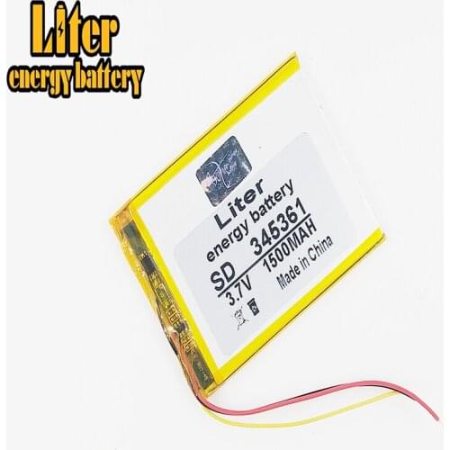 3 line 345361 3.7V 1500mAh 355060 Lithium Polymer LiPo Rechargeable Battery ion cells For DIY PAD E-book bluetooth heads