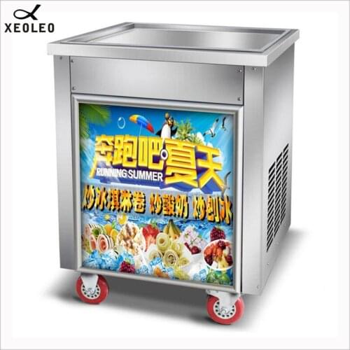 XEOLEO Ice fry machine Yogurt Ice cream fring machine Roll Ice machine 1800W Fry Roll Ice cream CE approved 50cm Square pot