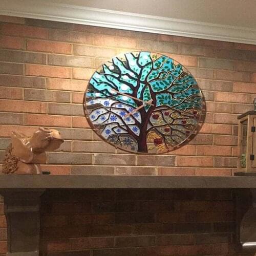 Tree of Life Wall Clock Tree Simple Wall Clock Round Creative Living Room Art Silent Office Wall Clock Modern Design Home Decor