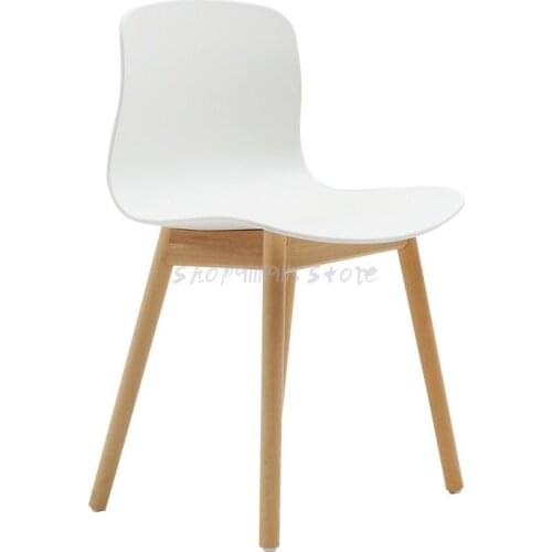 Nordic Dining Chair Solid Wood Modern Simple Plastic Small Family Restaurant Dining Single Leisure Chair Home Back