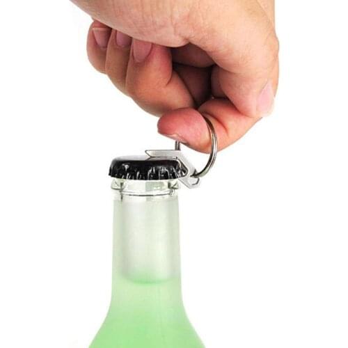 Beer Bottle Opener Mini Keychain Key Ring Small Tool Steel Keyring Camping Hot Mini Opener Beer Wine Tools