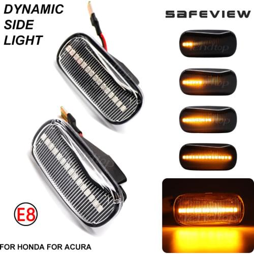 2Pcs/Lot Dynamic Blinker Side Marker Repeater Amber Turn Signal Lamp For Honda Stream S2000 CR-V HR-V Civic City Fit Jazz Accord