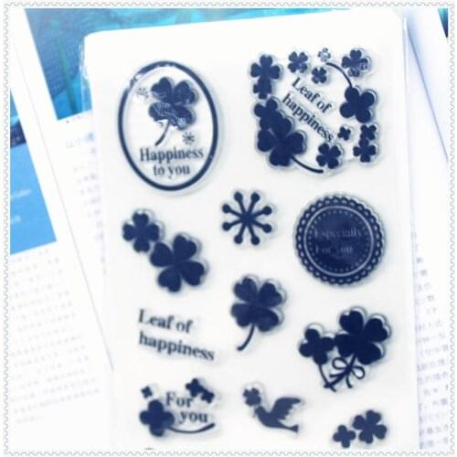 11.3*15.56cm A clover series Transparent Silicone Rubber Clear Stamps cartoon for Scrapbooking/DIY wedding album