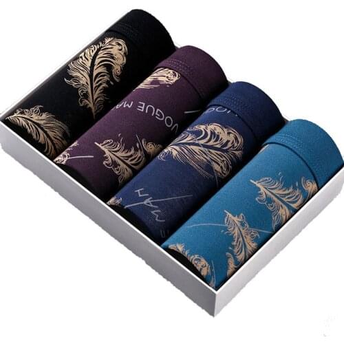 4Pcs / Mens Underwear Shorts Boxer Shorts Mens Sexy Underwear High Quality Mens Uunderwear Pure Breathable Boxer Shorts Big siz