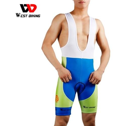 WEST BIKING Cycling Bib Shorts Bicycle Bibs For Men Riding Shorts Padded Tights Pants 4D Padded Compression Shorts Pants XS-5XL